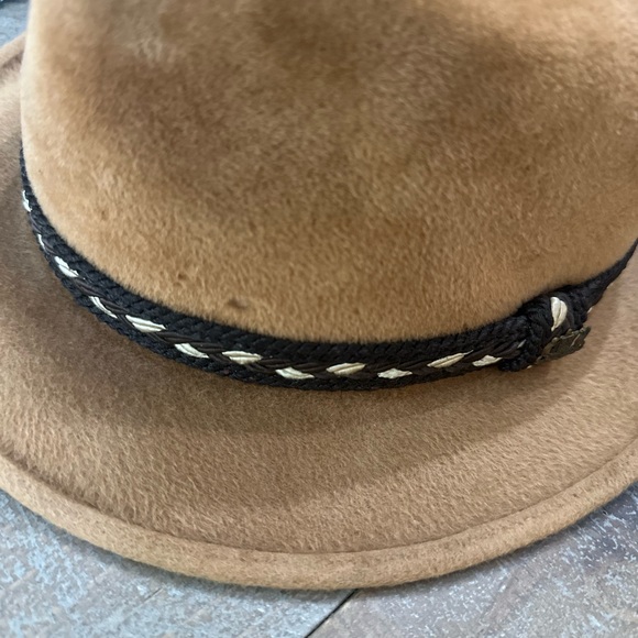 VTG Mens "Stetson" Fedora (The Sovereign) Tan Braided Band size 7 Jazz Hat - Picture 9 of 13